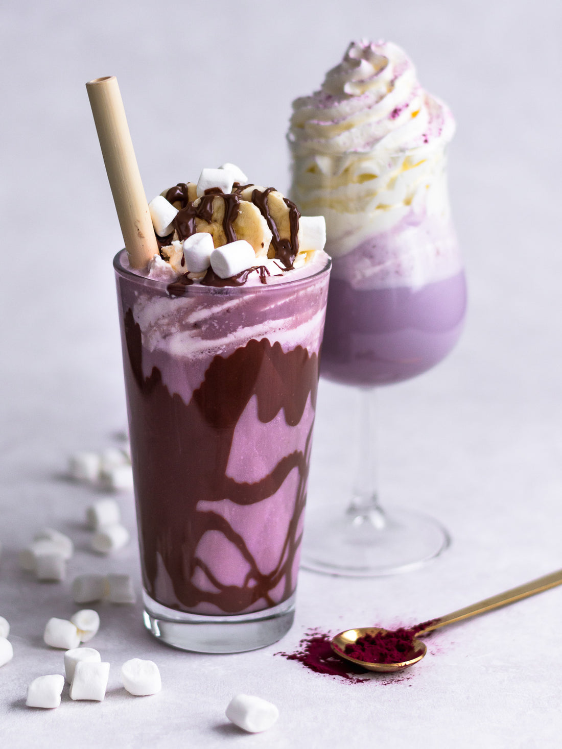 Purple Spiced Banana Milkshakes