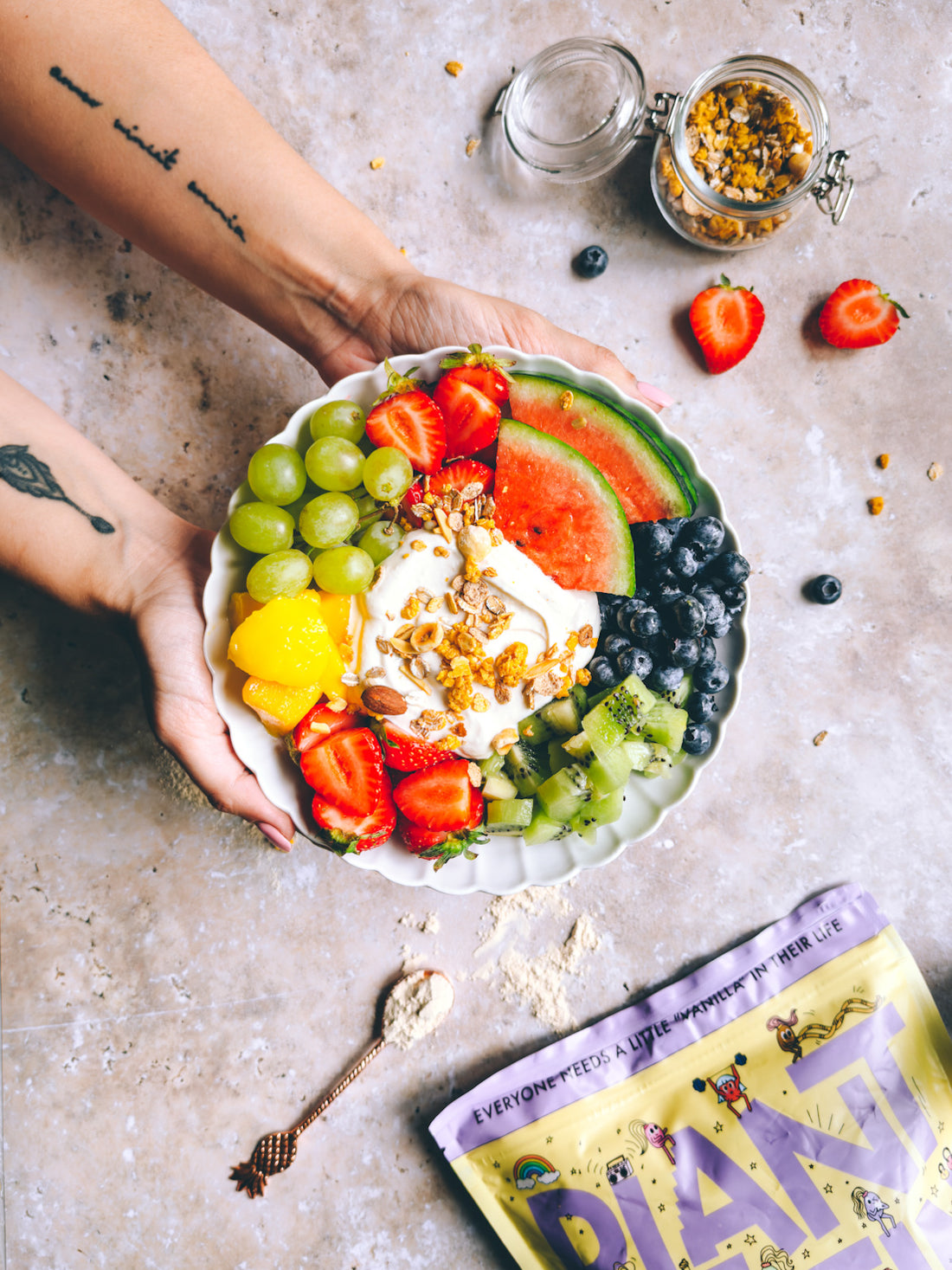 Colorful protein yoghurt plate🌈😍